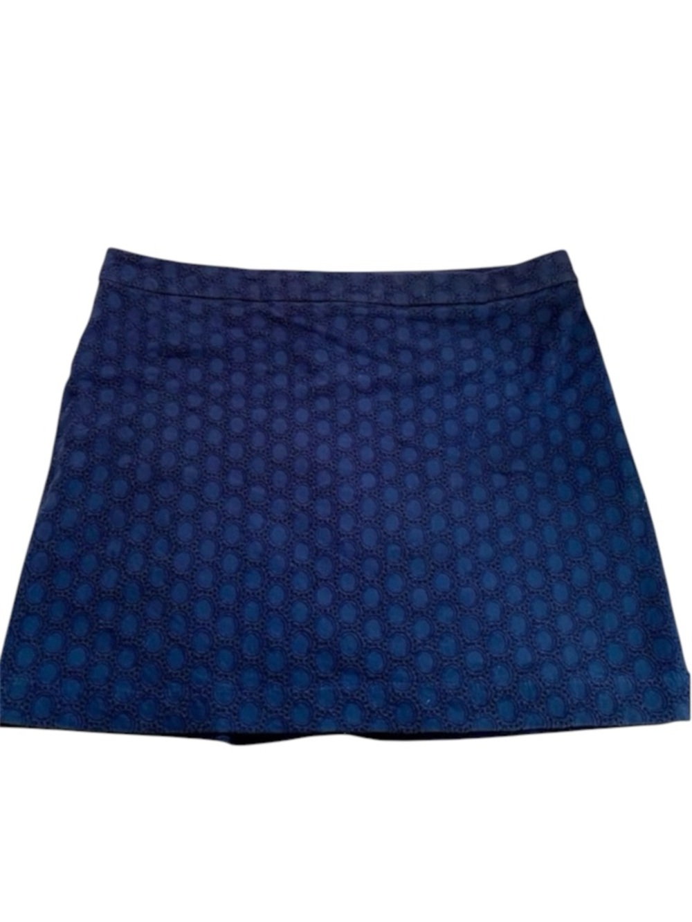 GAP SKIRT Micro Mini Navy Blue Eyelet Size 10 Cotton